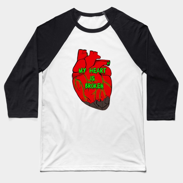 Broken heart is poison Baseball T-Shirt by FlamyXD